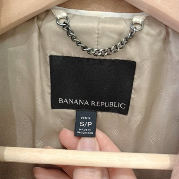 Banana Republic | Wool Blend Camel Tan Double Breasted Longline Top Coat - Picture 2 of 6